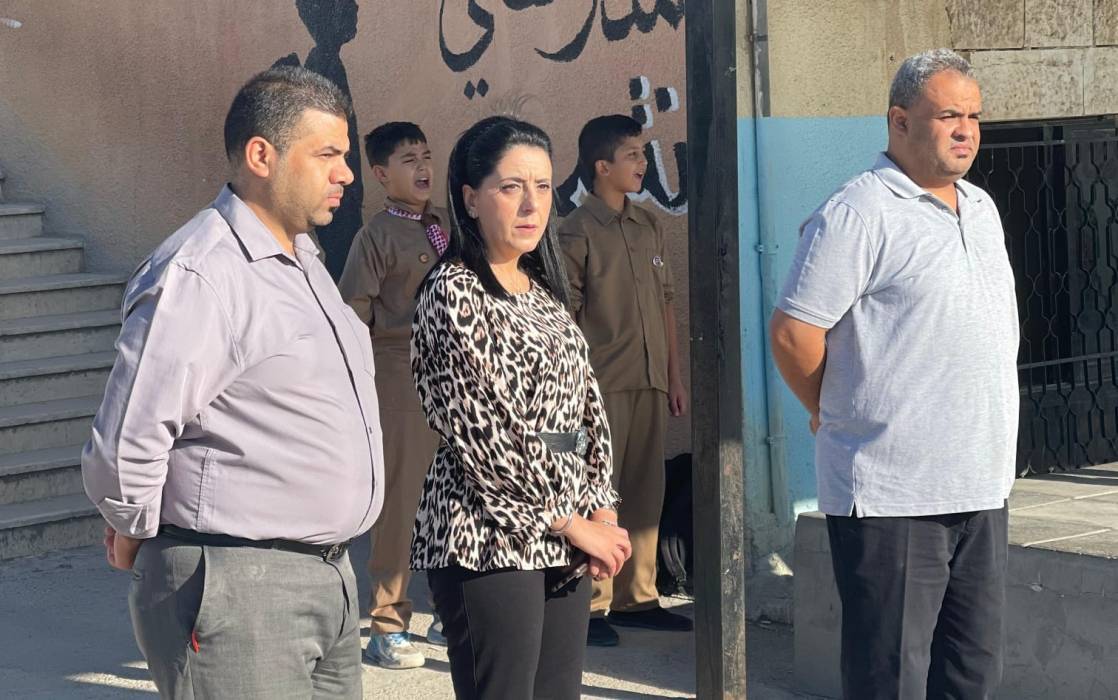 أبو رمان تشارك طلبة لواء سحاب فعاليات الطابور الصباحي في يومهم الثالث للدوام المدرسي.