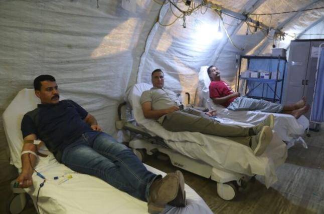 المستشفى الميداني الأردني جنوب غزة7 ينظم حملة للتبرع بالدم