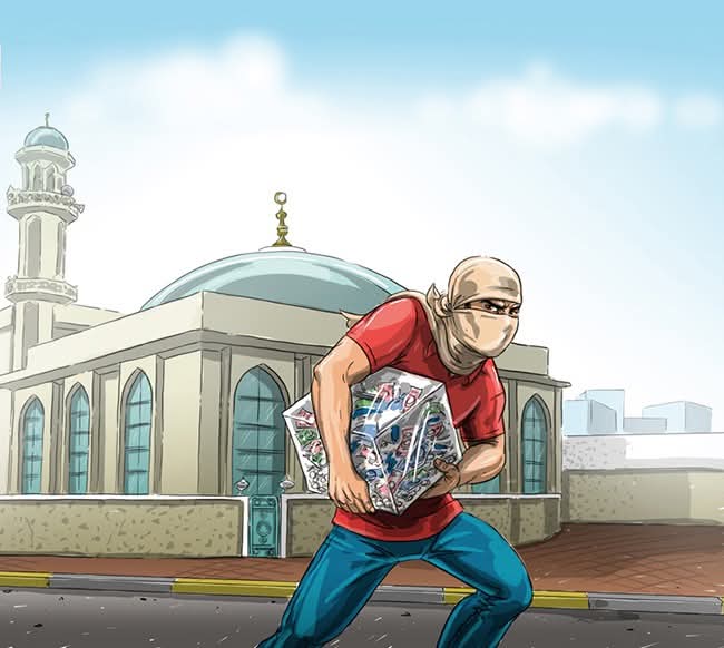 ضبط مختص بسرقة صناديق التبرعات من المساجد  ... تفاصيل