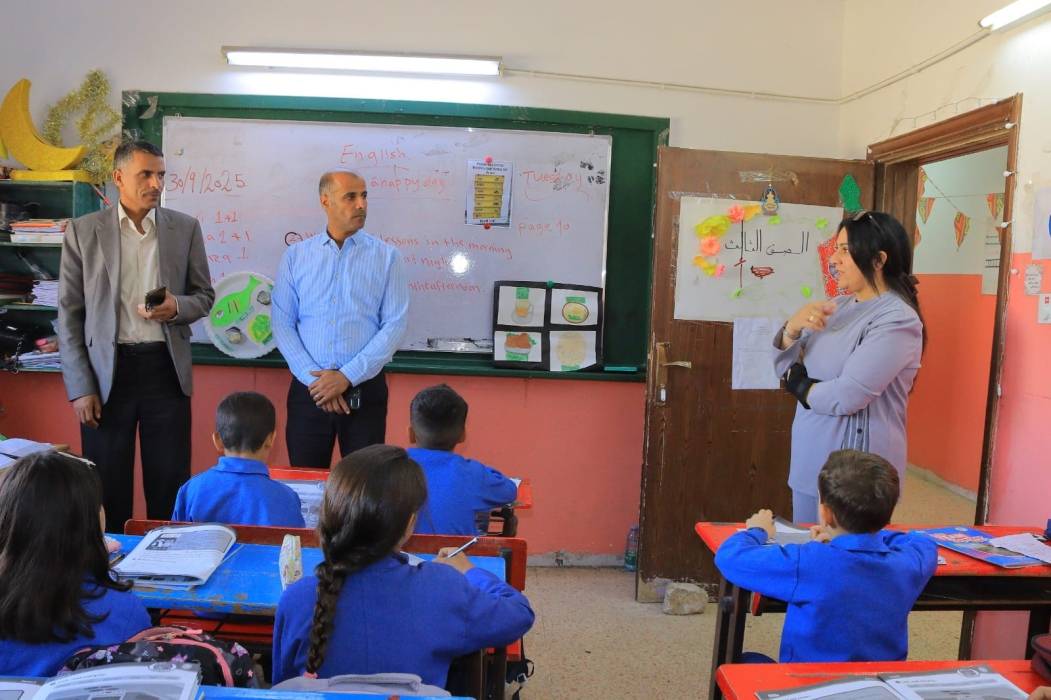 مدير تربية البادية الشمالية الغربية يقوم بجولة ميدانية في مدارس اللواء