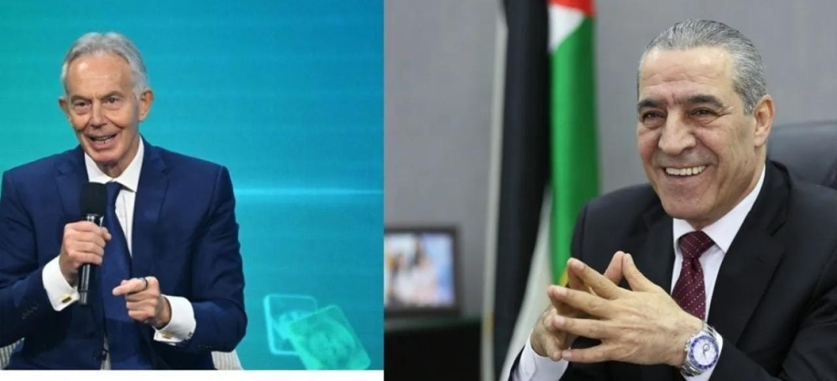 توني بلير يلتقي حسين الشيخ في العاصمة الأردنية عمّان