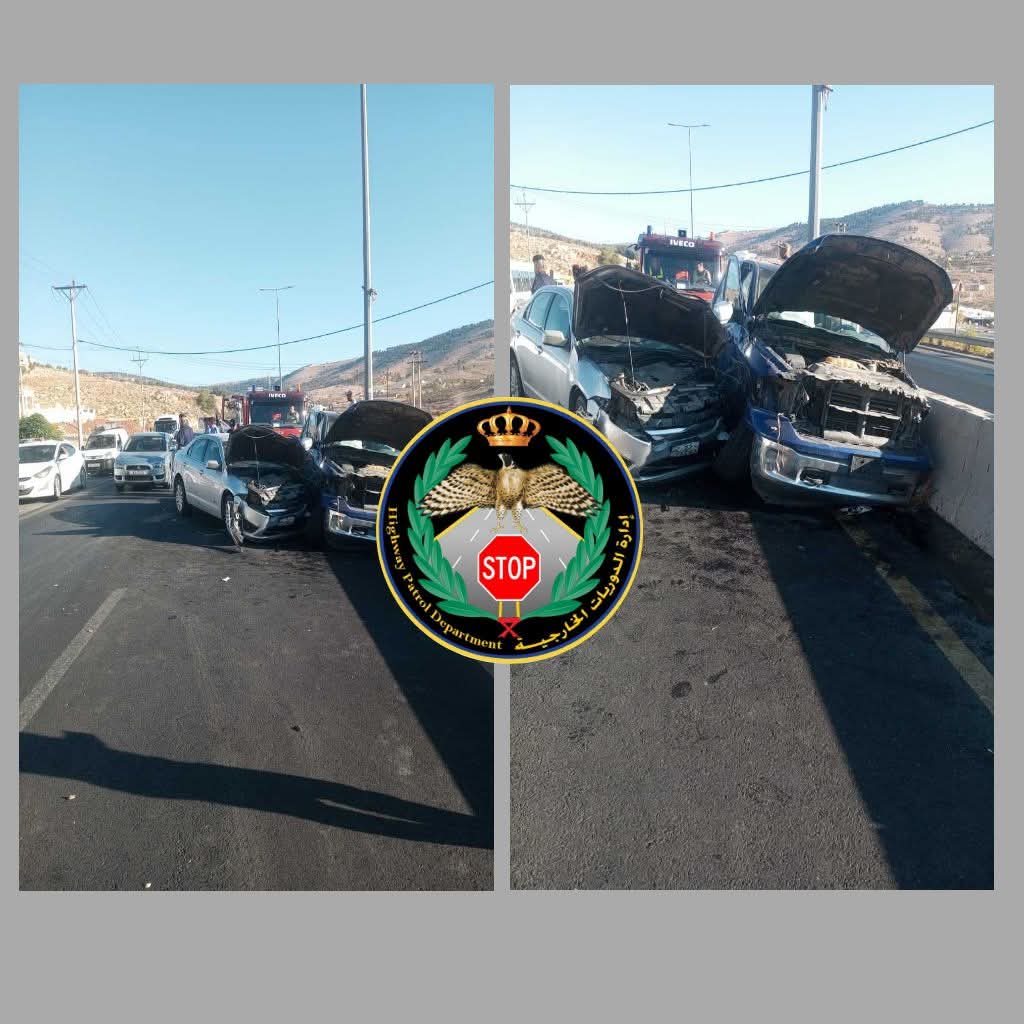 الدوريات الخارجية تتعامل مع حادث سير بعد ثغرة عصفور – إعاقة للمسرب الأيسر