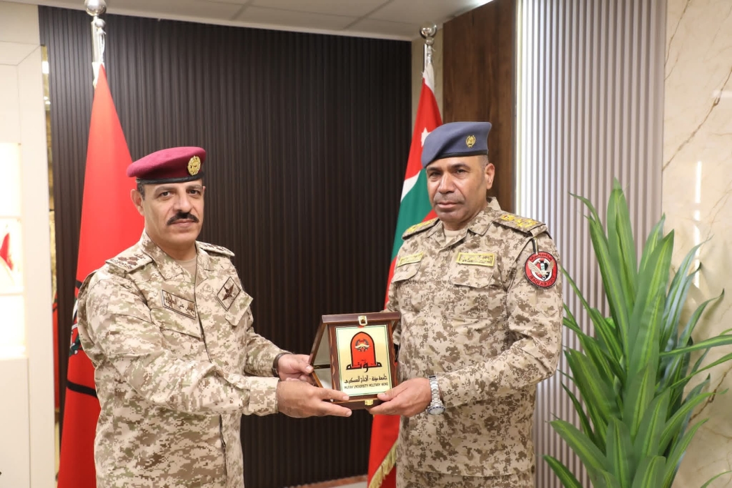 نائب رئيس جامعة مؤتة للشؤون العسكرية يستقبل الملحق العسكري العراقي