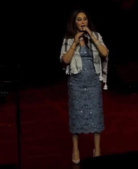 إليسا تتألّق في دبي أوبرا وتبكي على المسرح مرتدية الكوفية الفلسطينية