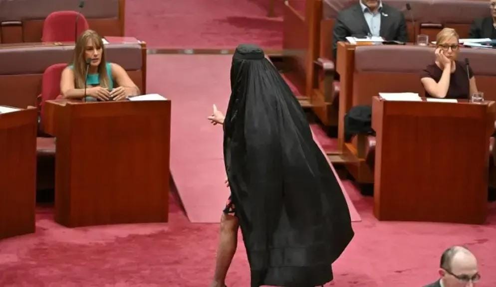 ”عرض كريه وتافه”.. بولين هانسون ترتدي البرقع داخل البرلمان الأسترالي.. لماذا استفزت المسلمين؟