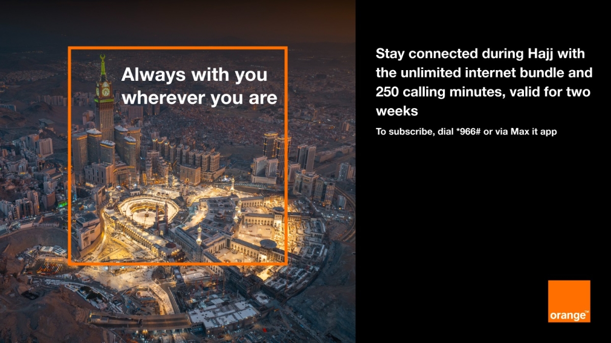 Orange Jordan Offers TwoWeek Unlimited Internet for Hajj at JD 15